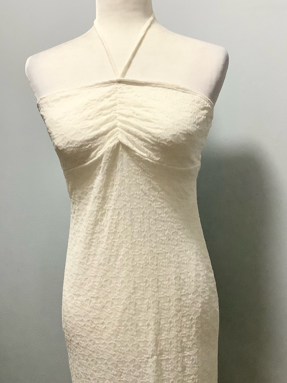 NEW See You Monday Ivory Strapless Ruched Maxi Dress Wedding Beach Formal
